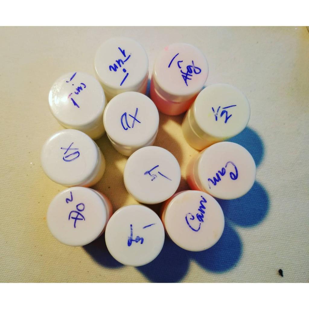 Com bo 7 lọ bột dạ quang và 7 lọ sơn 15ml