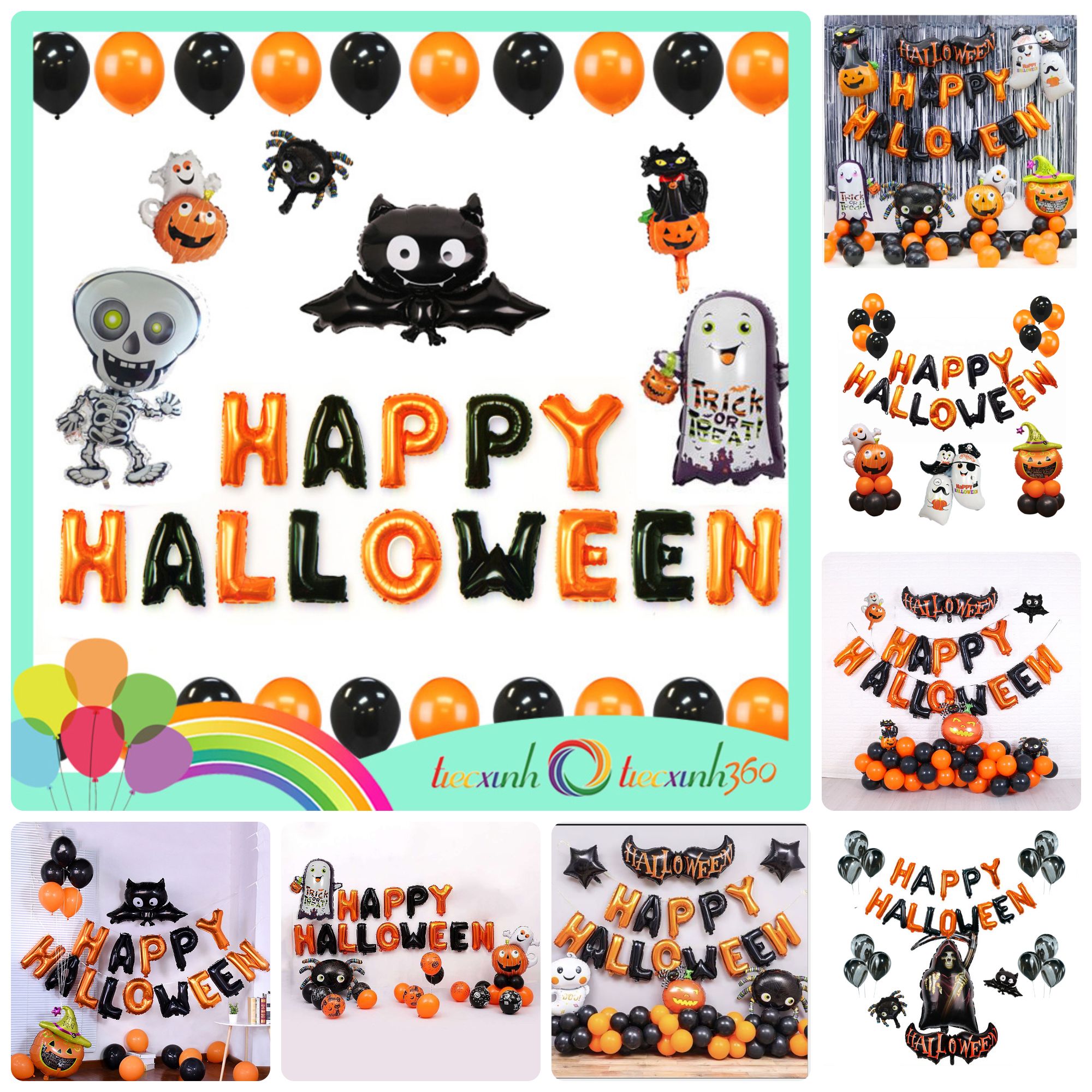 Bộ bong bóng trang trí Happy Halloween (chọn mẫu)