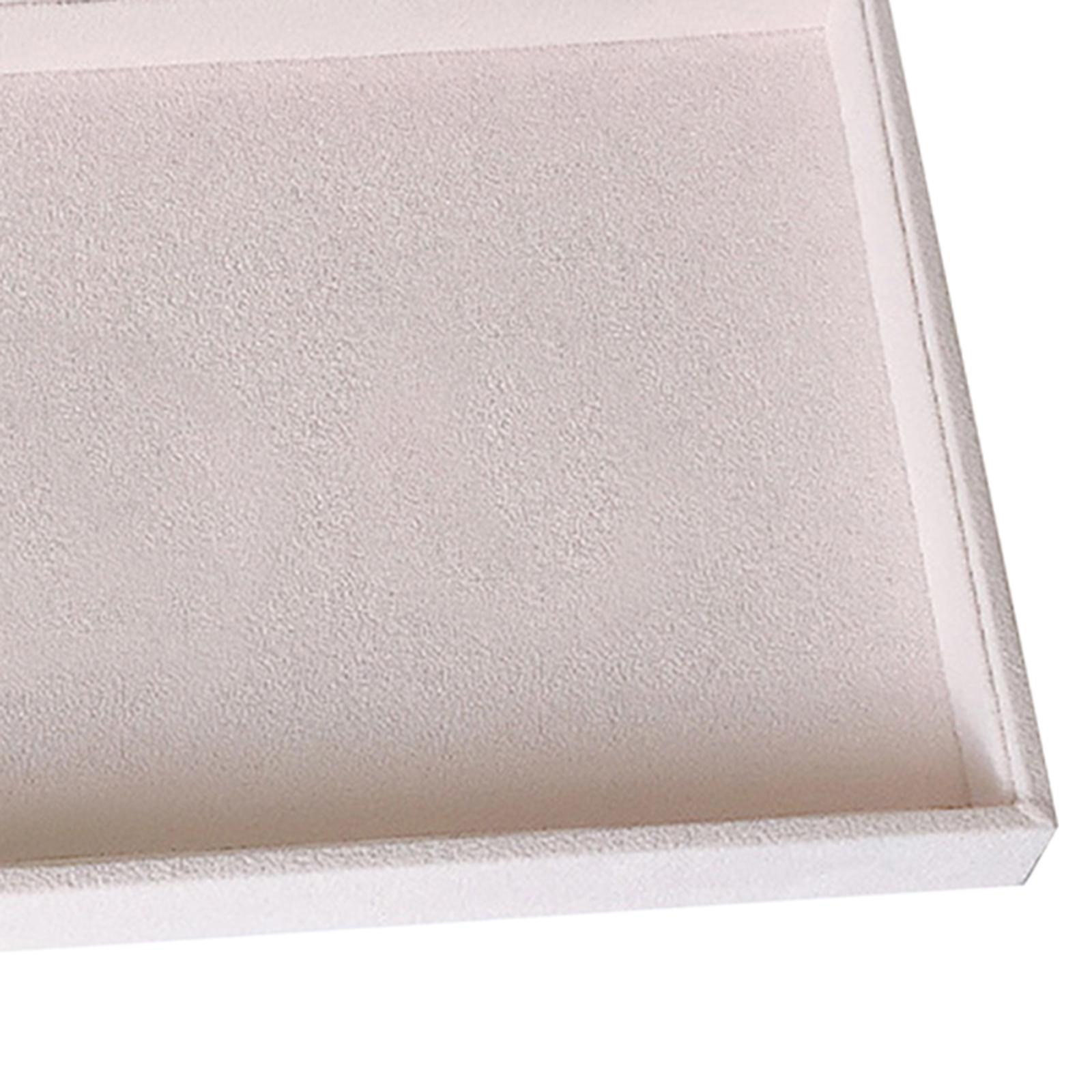 Beige Velvet Jewelry Storage Tray Holder Earring Necklace Organizer