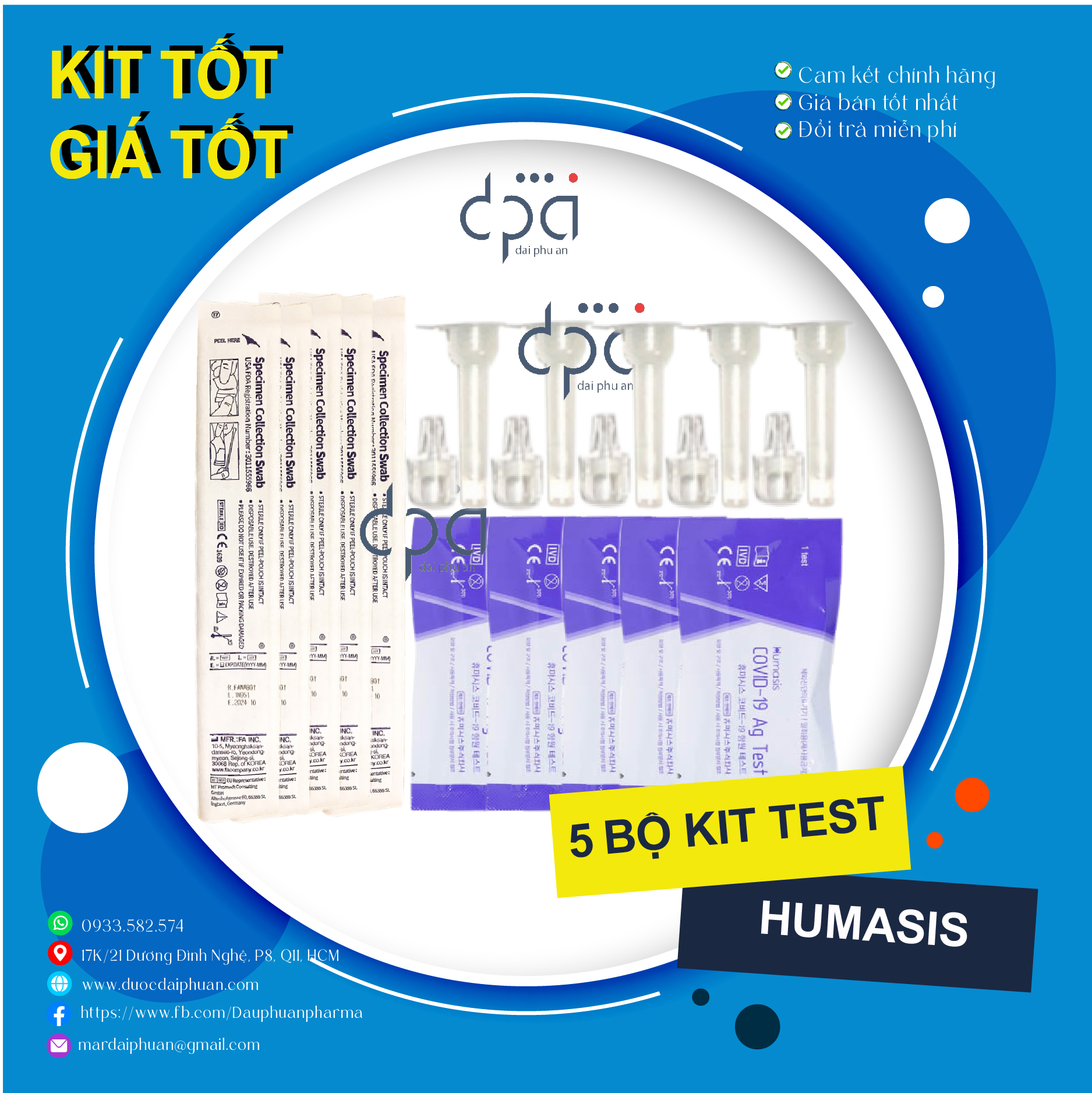 Kit Test Nhanh Humasis chính hãng Hàn Quốc (Combo 5)