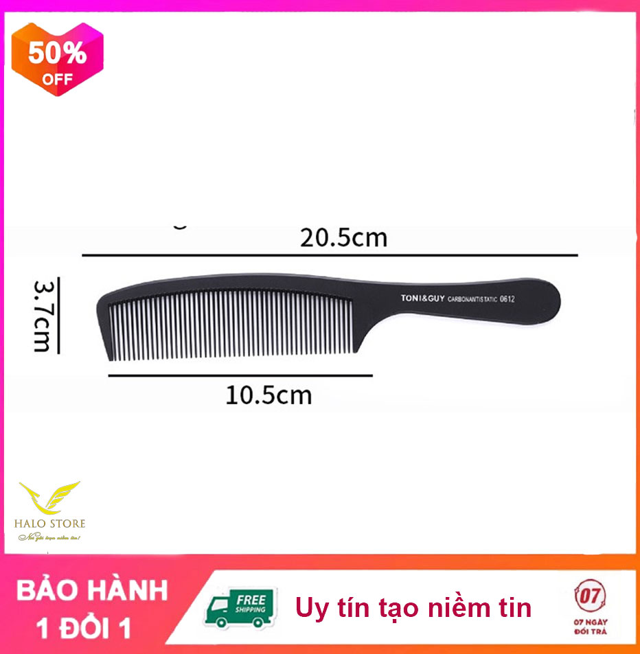 Lược Cắt Tóc Nam Toni&amp;Guy Cabon 0612 - Lược Hớt Tóc Ăn Tóc Được Barber Pro Ưa Chuộng