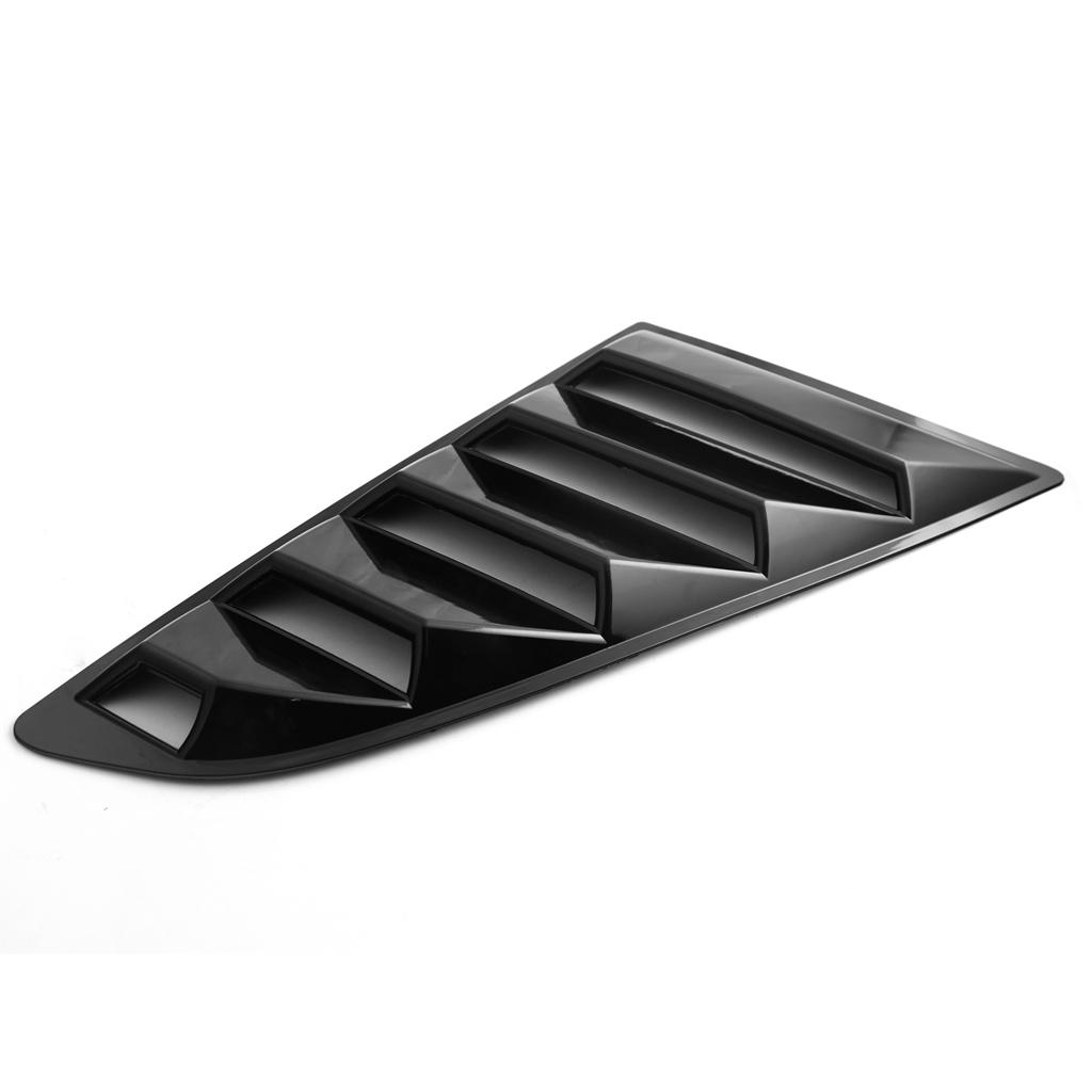 Pair Car Side Window Louver Cover 1/4 Scoop For Ford Mustang 2015-2017 Black