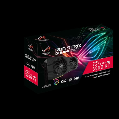 Card đồ họa VGA ASUS ROG-STRIX-RX5500XT-O8G-GAMING PCI Express 4.0 GDDR6 8GB 128-bit - Hàng Chính Hãng