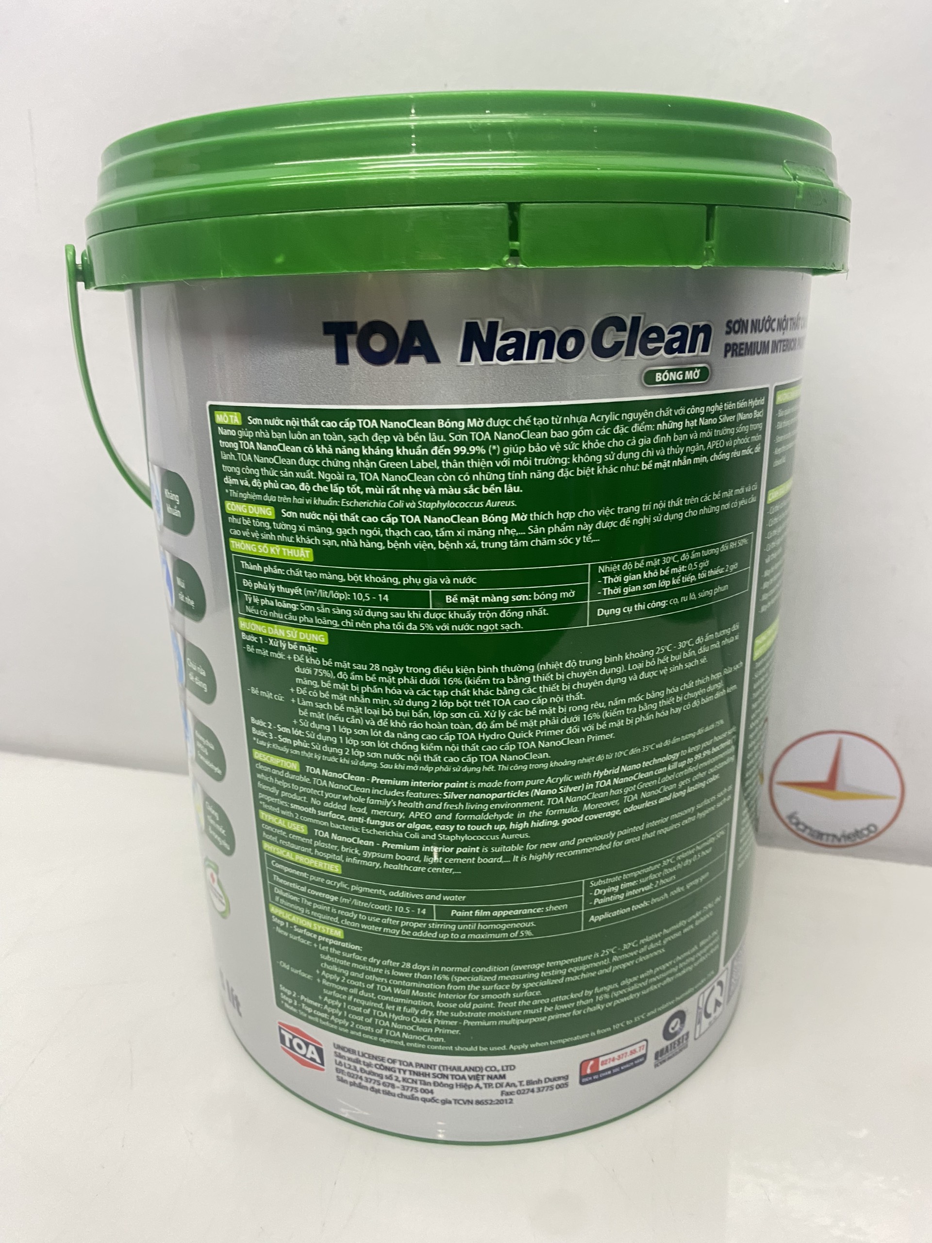 Sơn nước nội thất cao cấp Toa Nanoclean màu xanh da trời 7411_ 5L