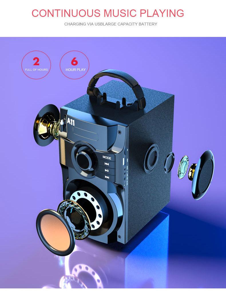 Loa siêu trầm di động Loa Bluetooth không dây Ngoài trời Hi-Fi Surround Bass Điều khiển từ xa Đài FM Hỗ trợ Micrô Karaoke Màu sắc: 02