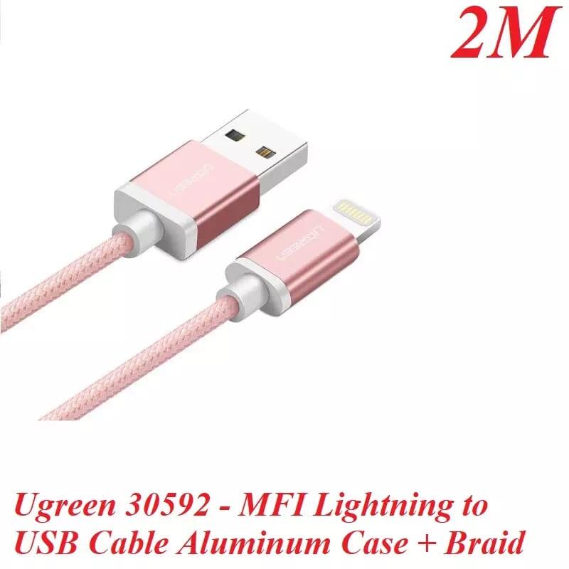 Ugreen UG30592US199TK 2M màu Hồng Cáp Lightning sạc + truyền dữ liệu cho iPhone - HÀNG CHÍNH HÃNG