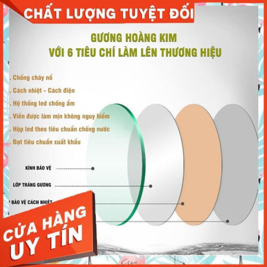 Gương tròn để bàn trang điểm treo tường đèn led cảm ứng thông minh kích thướcd40 cm - guong mirrir