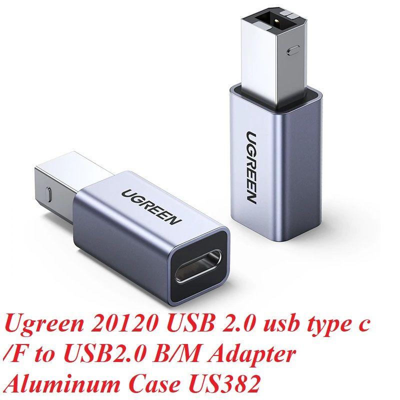 Ugreen UG20120US382TK Usb 2.0 đực Máy In ra đầu cái Type C vỏ nhôm màu xám - HÀNG CHÍNH HÃNG