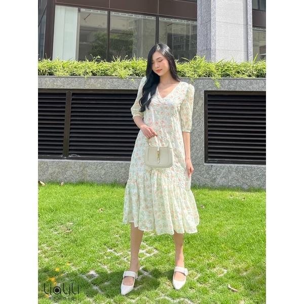 Đầm đuôi cá sốp hoa thêu -Thiết kế từ