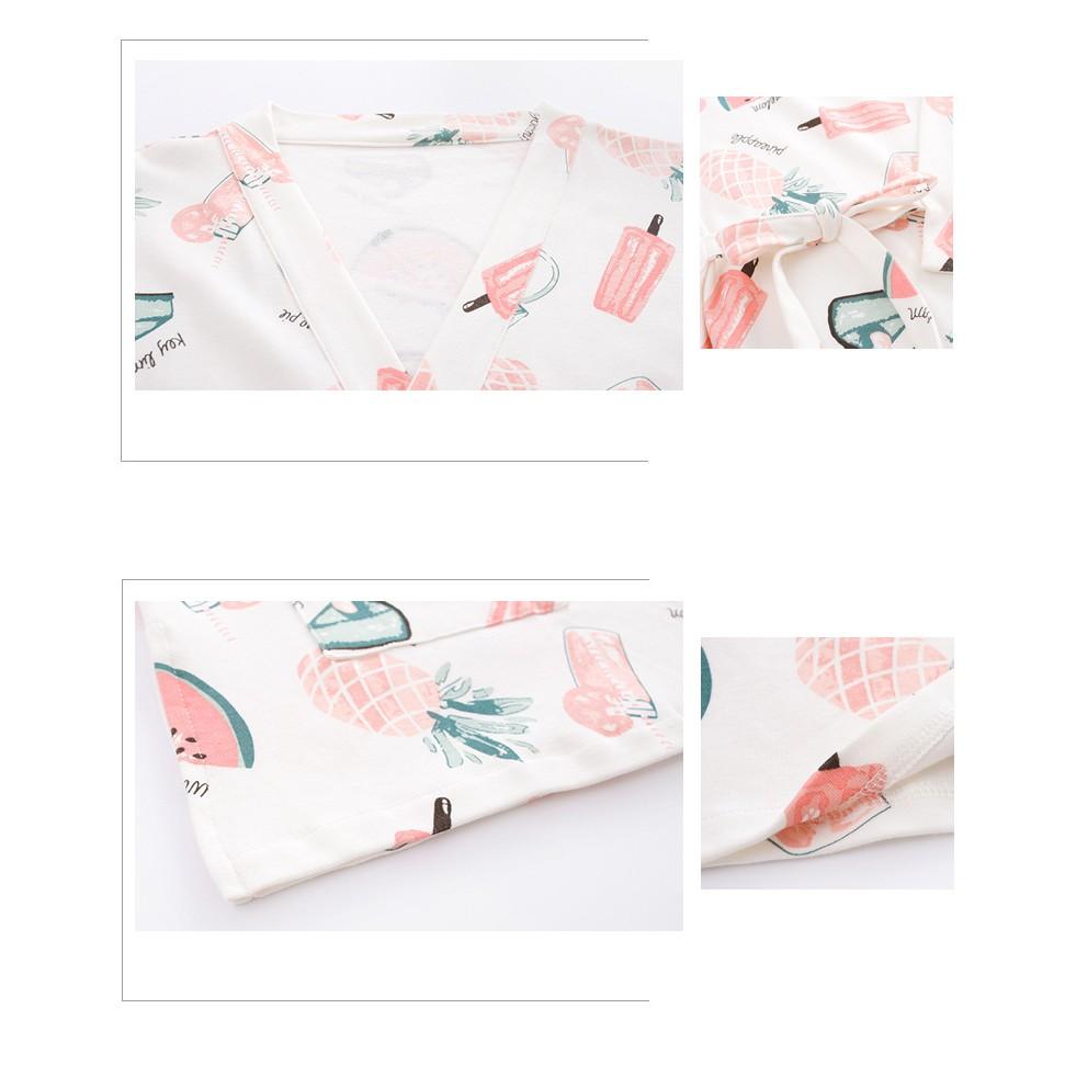 Bộ mặc nhà phong cách kimono họa tiết dưa hấu