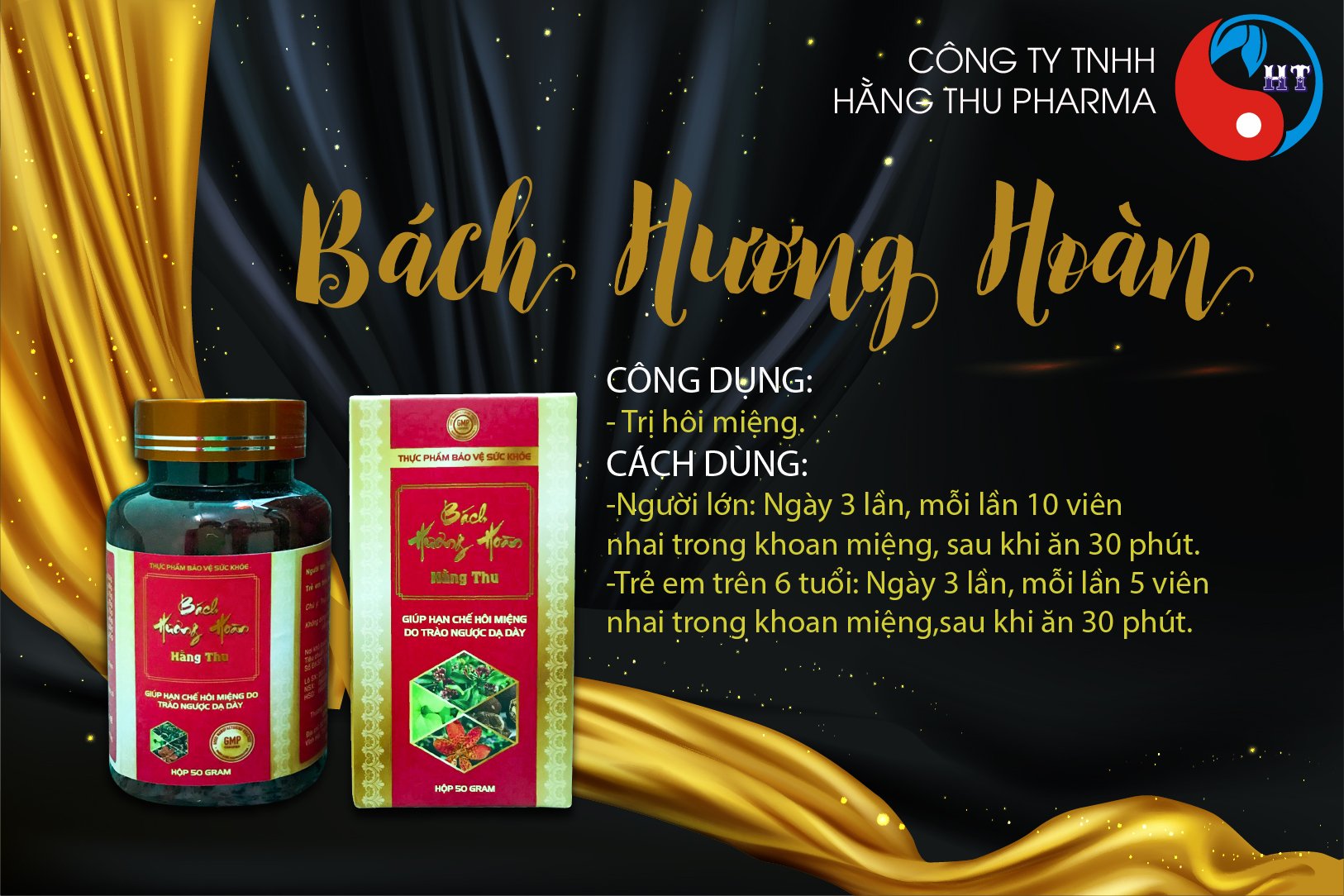 Viên Uống Bách Hương Hoàn HT hỗ trợ giảm hôi miệng