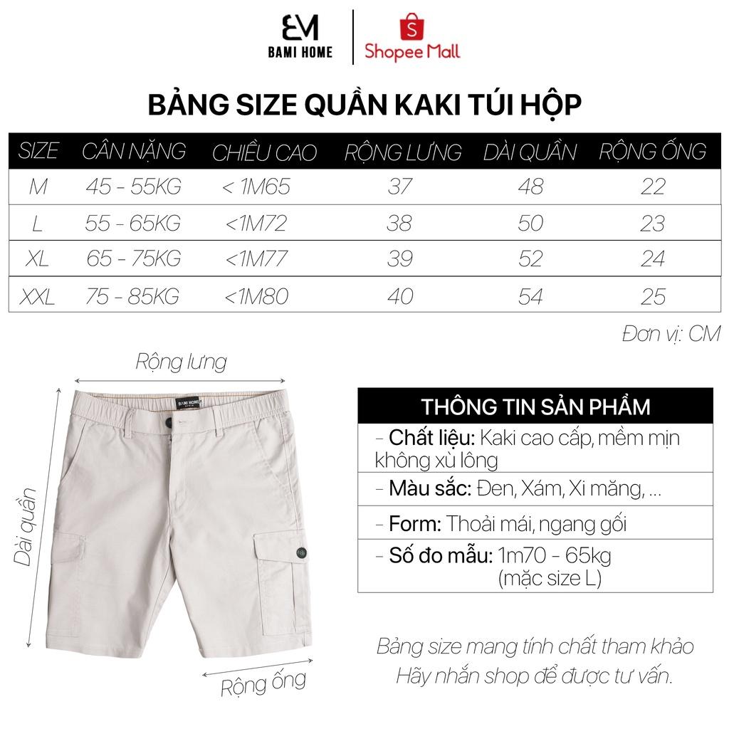 Quần short kaki nam túi hộp cao cấp BAMI HOME form slim, màu sắc đơn giản dễ phối đồ QSKK- 02