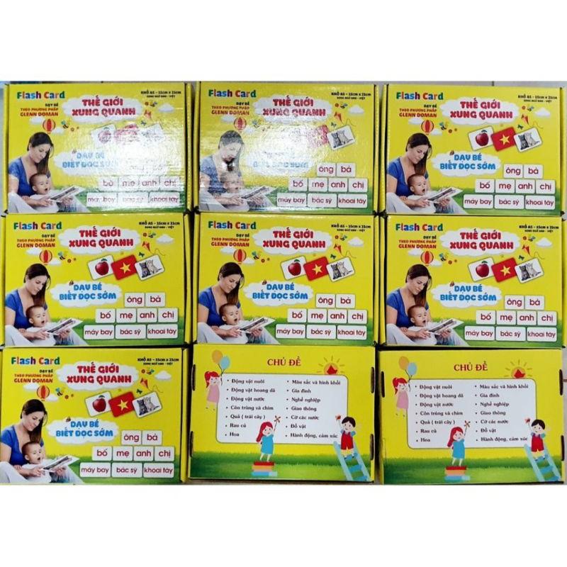 Thẻ học thông minh Flashcard size A5 dày to nhất dạy trẻ thế giới xung quanh và dạy trẻ tập