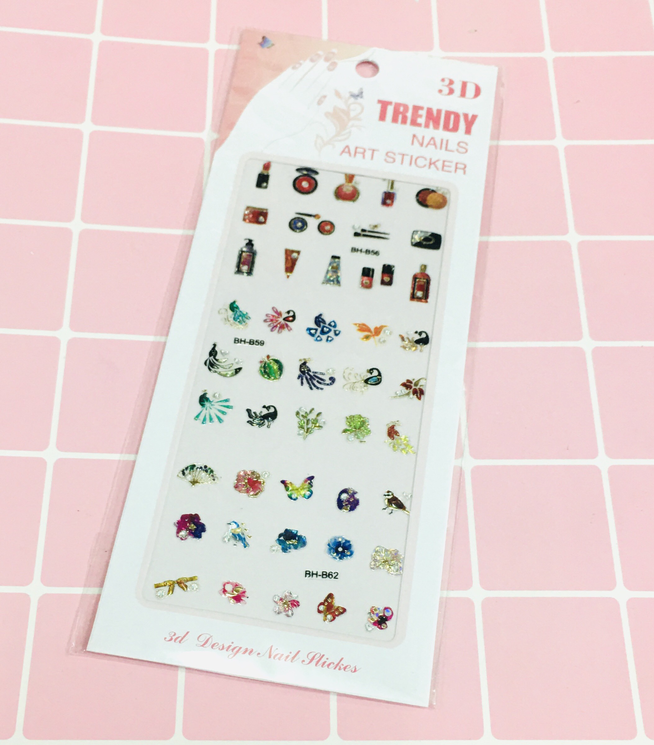 Set 5 bảng Dán trang trí móng tay 3D Trendy sang chảnh
