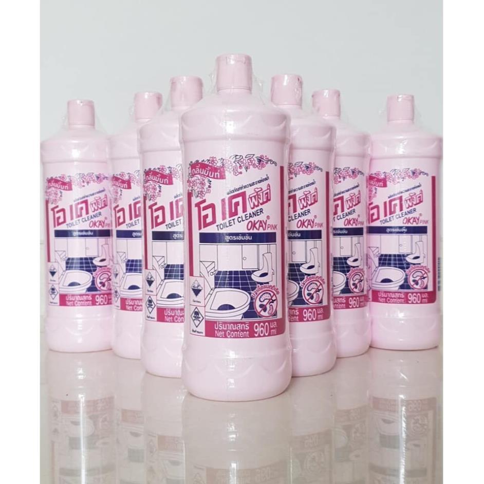 Nước Tẩy Bồn Cầu Okay Pink Thái Lan 960ml (Chuẩn Thái)