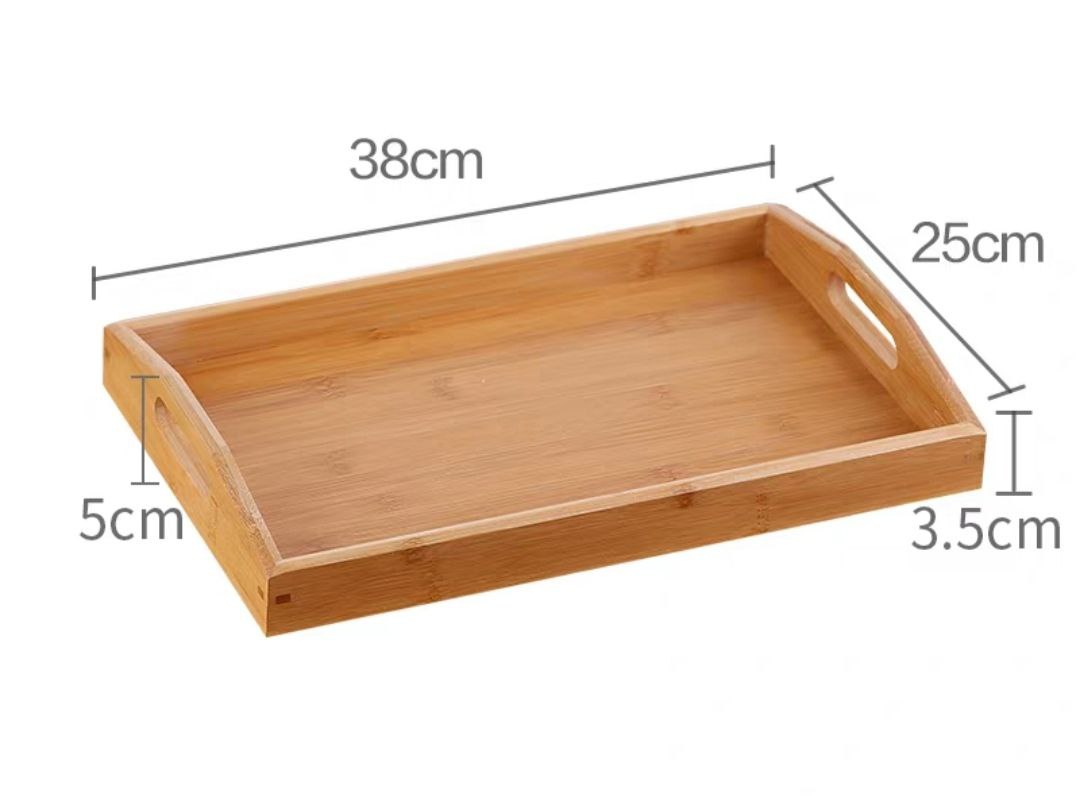 Khay gỗ tre ghép đựng trà đạo, đựng thức ăn hình chữ nhật - An toàn, cao cấp, chắc chắn - Hàng sản xuất chuẩn tre Việt Nam