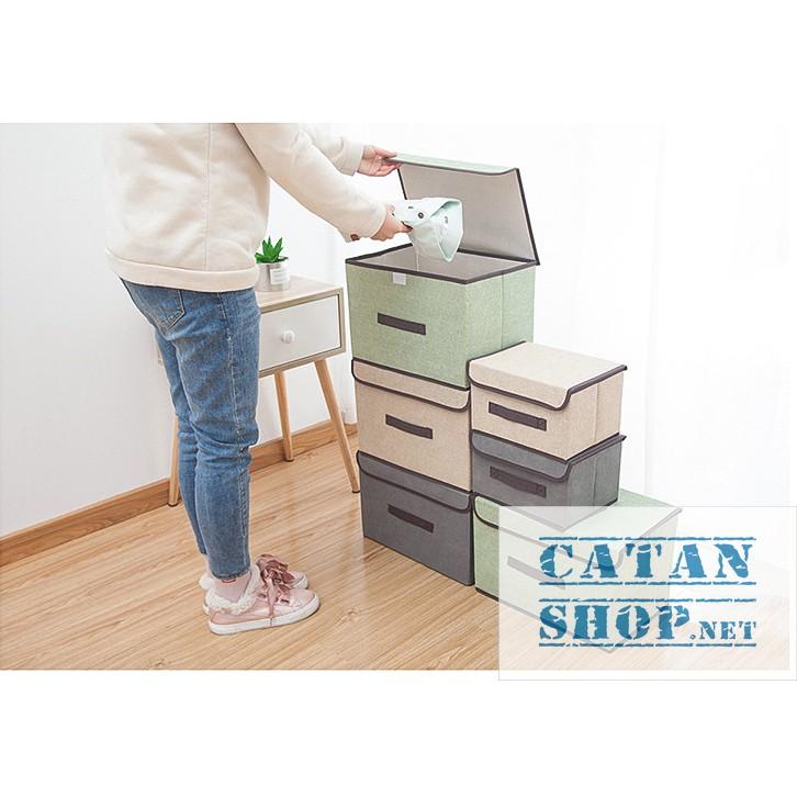 Hộp vải đựng vật dụng xếp gọn, hộp đựng đồ gia đình gấp gọn siêu tiện dụng
