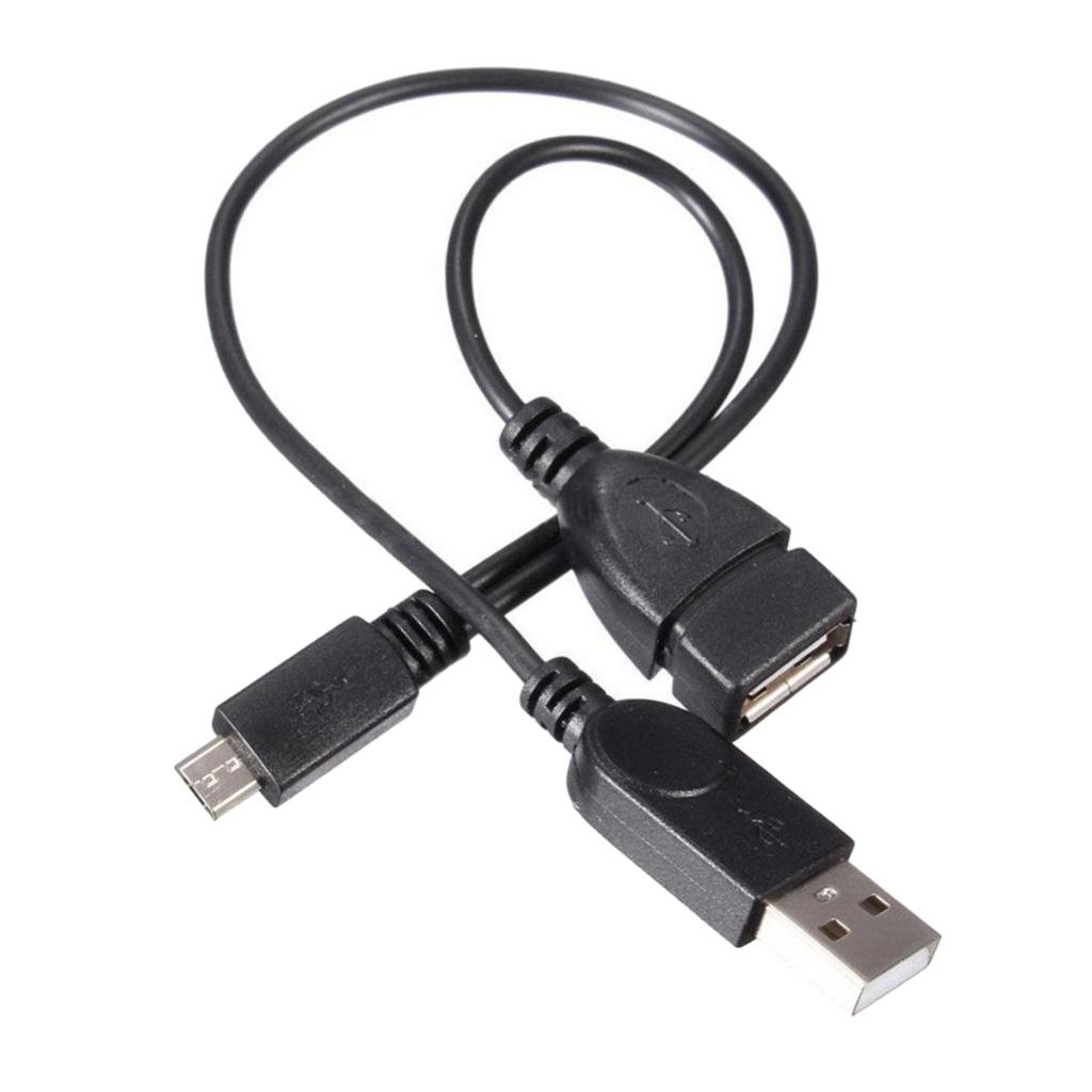 Micro USB 5 Pin Male to USB 2.0 Female And Male Host OTG Y-Splitter Cable