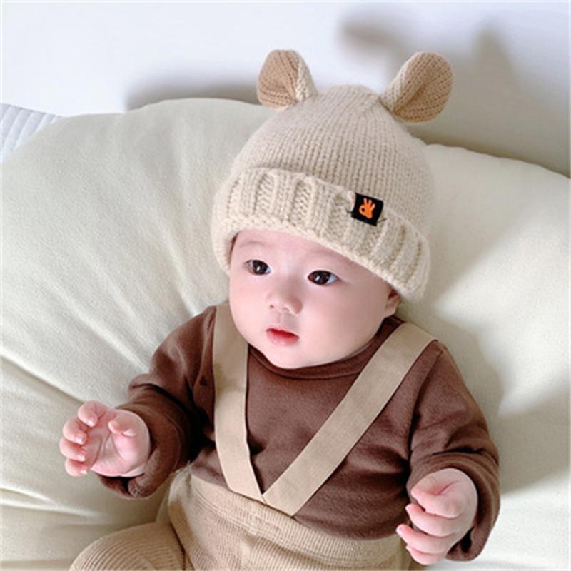 Nón Cho Bé Mùa Đông Trẻ Em Nón Len Dệt Kim Nón Dễ Thương Trẻ Em Khoác Thun Ấm Mũ Bonnet 42-48Cm dành Cho Bé Trai Bé Gái 4-15 M