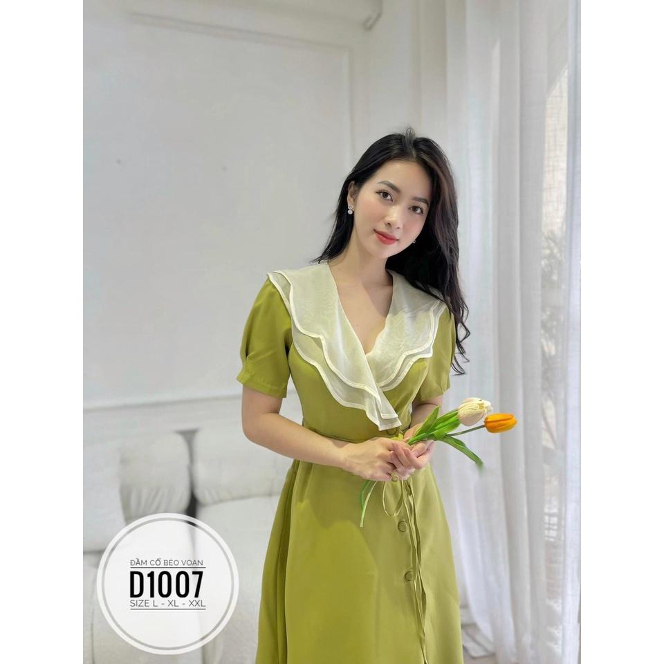 Bigsize Đầm cổ bèo voan D1007