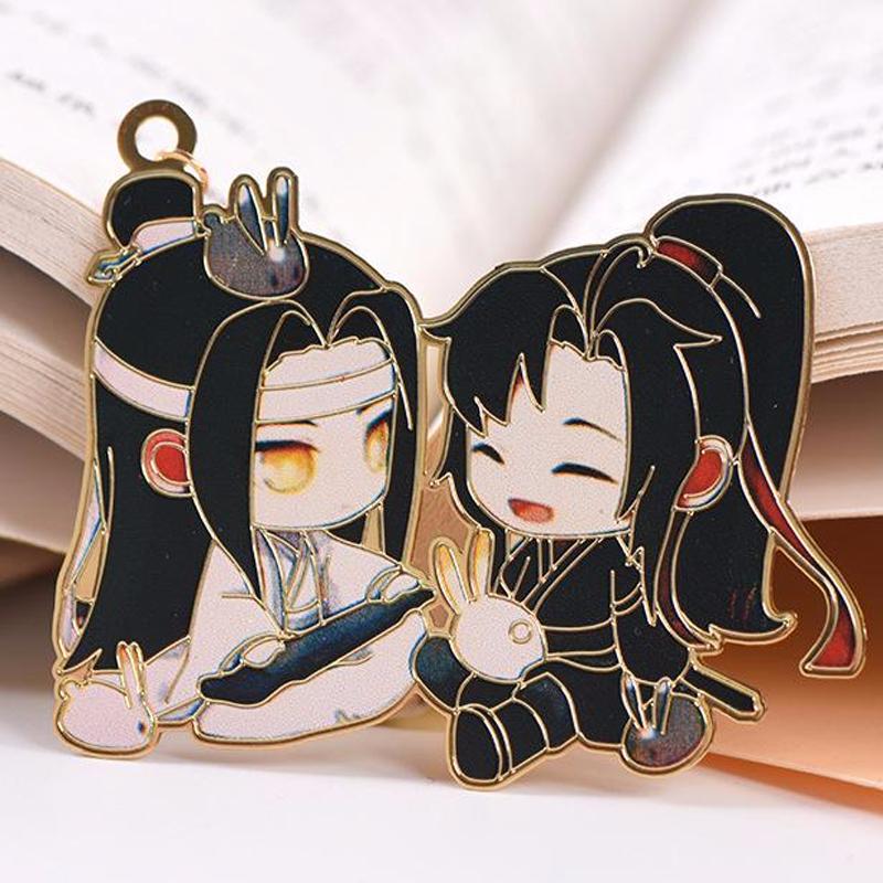 Bookmark kim loại mỏng THIÊN QUAN TỨ PHÚC MA ĐẠO TỔ SƯ HỆ THỐNG TỰ CỨU in màu anime chibi