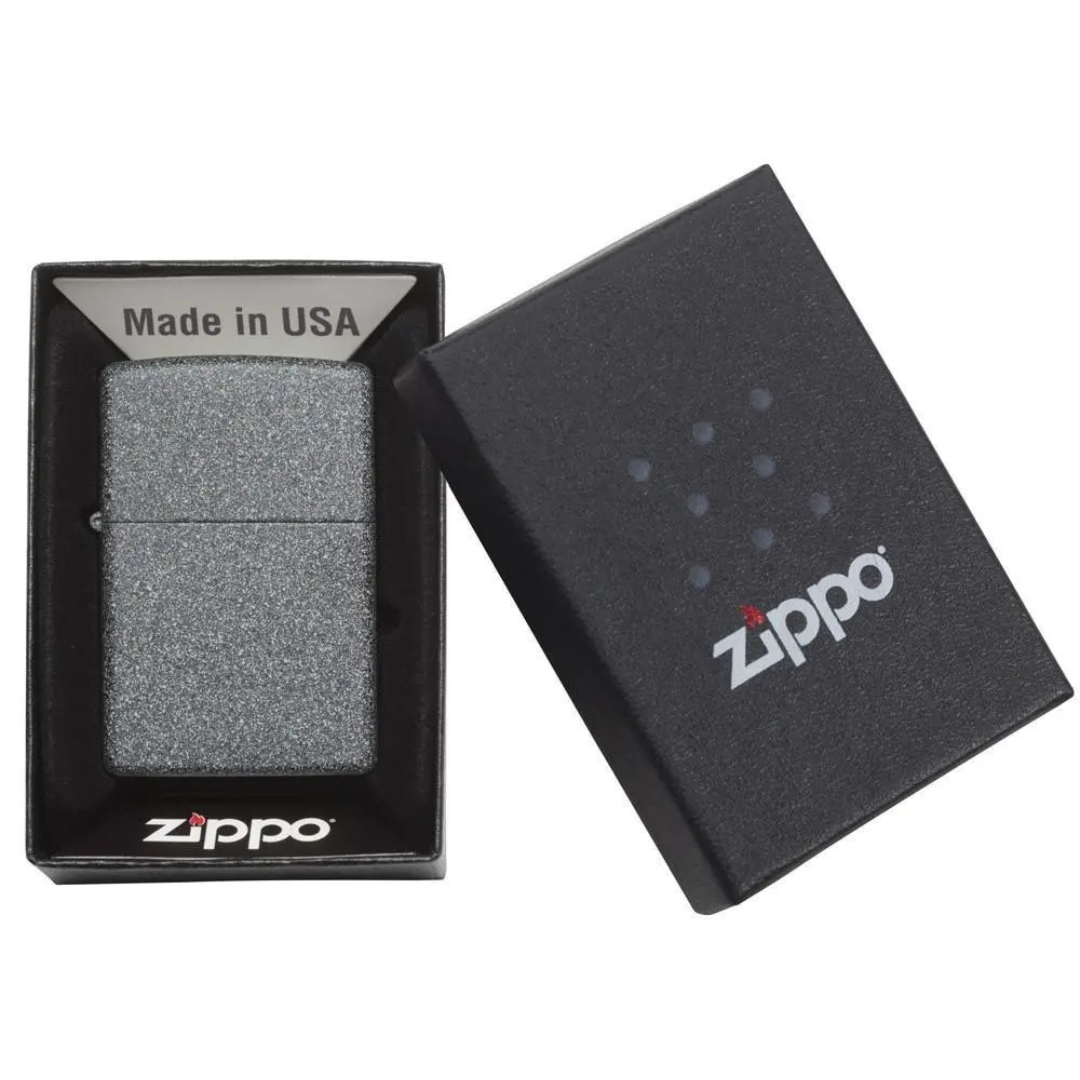 Zippo Chính Hãng Mỹ Iron Stone – Bề Mặt Sần Nhám Như Đá, Chống Gió, Vỏ Kim Loại Cao Cấp