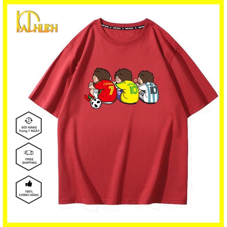 ÁO THUN NAM NỮ UNISEX TAY LỠ FORM RỘNG IN 3 CHÀNG CẦU THỦ HOT NHẤT HIỆN NAY