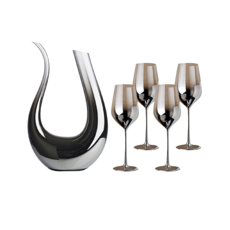 Set bình Vang Decanter Silver