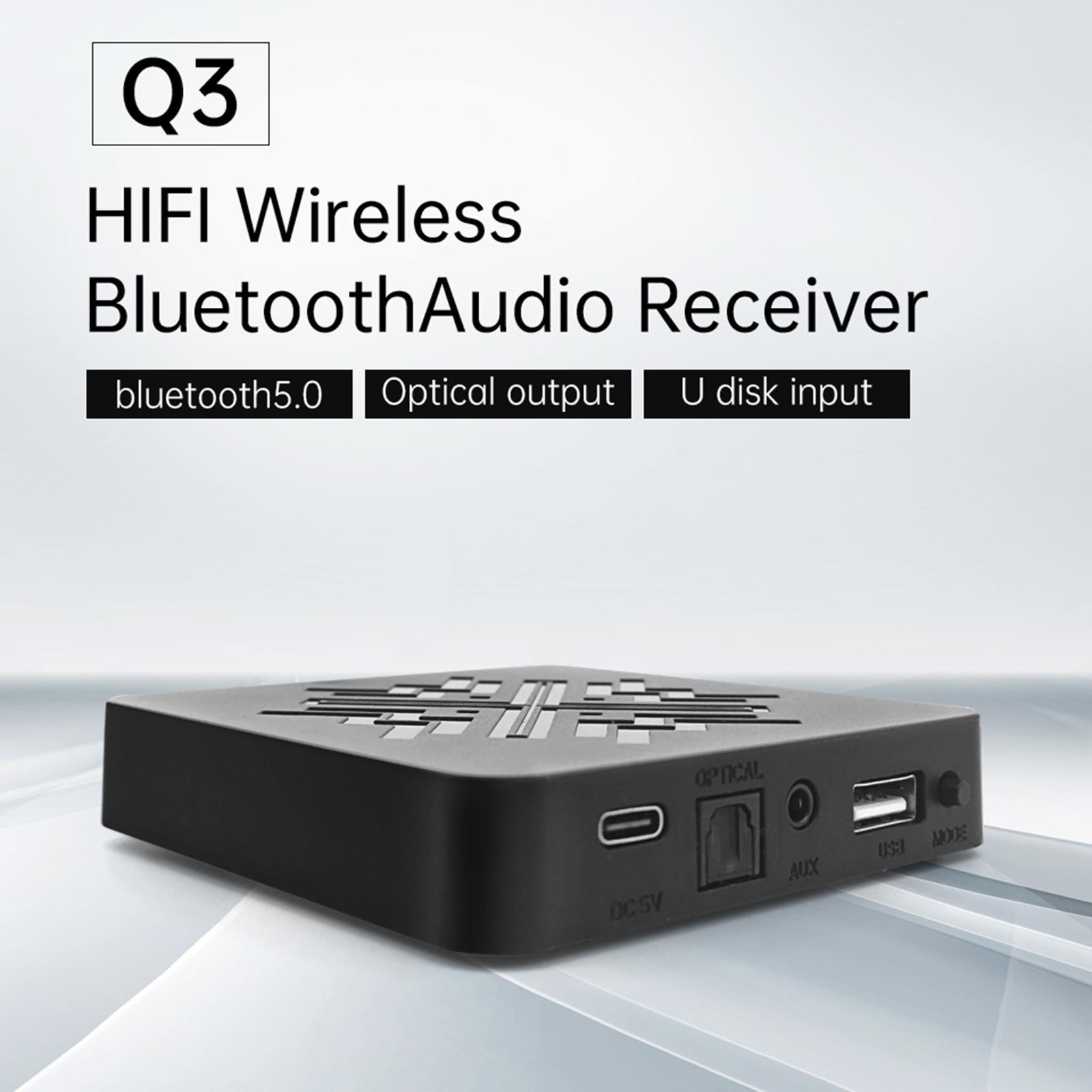 Digital Audio Receiver aptX Low Latency High Fidelity Bluetooth 5.0 Adapter U Disk Lossless Music Player for Android iOS System TV Car Pc