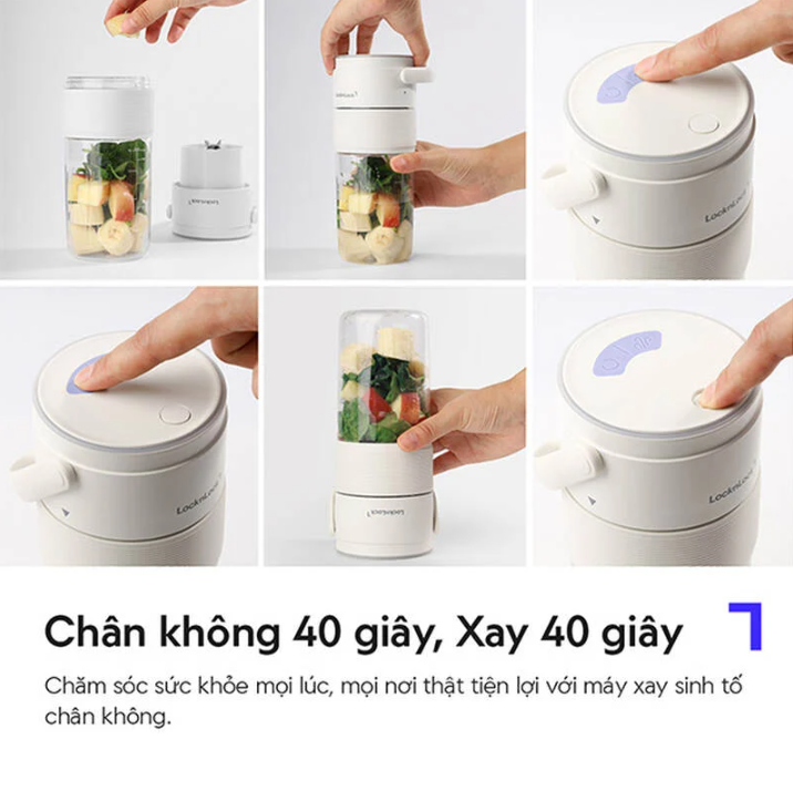 Máy xay sinh tố cầm tay LocknLock dung tích 475ml - Màu ngà - EJJ346IVY - Hàng chính hãng