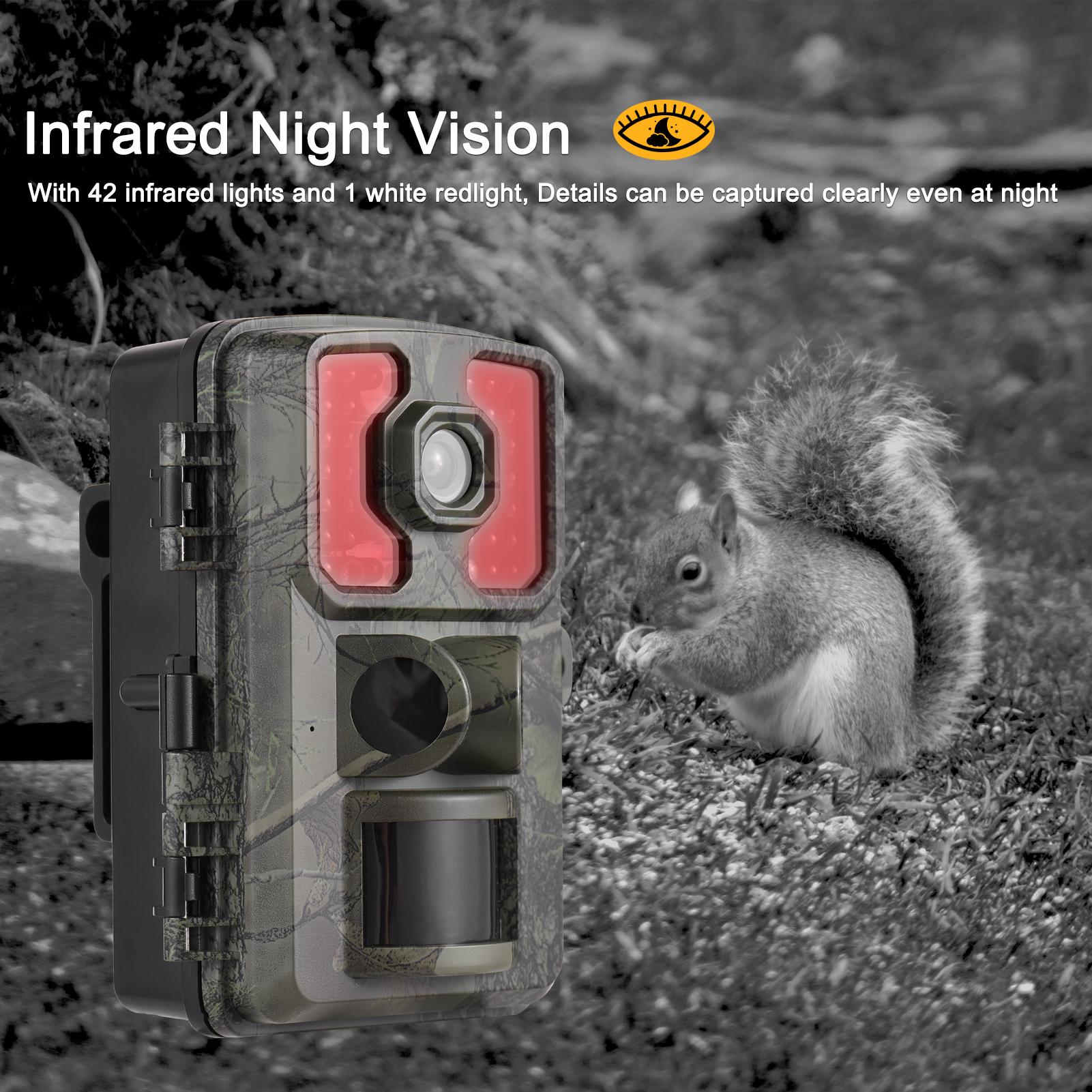 4K Trail Camera 16MP Wildlife Scouting Camera Tracking Camera with 2.0 Inch TFT Color Screen PIR Sensors 0.5s Trigger Time Supports Infrared Night Vision Motion Activated IP66 Waterproof