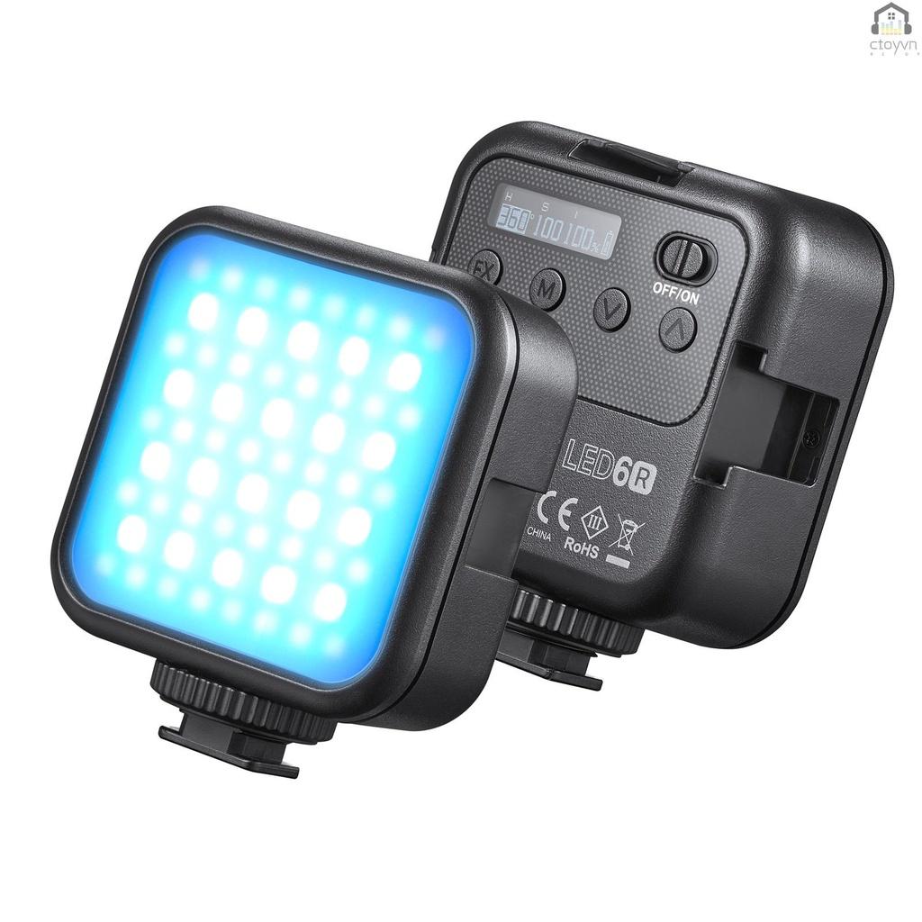 Đèn LED 6R RGB mini 3200K-6500K 13 bóng có thể sạc lại điều chỉnh độ sáng tiện dụng