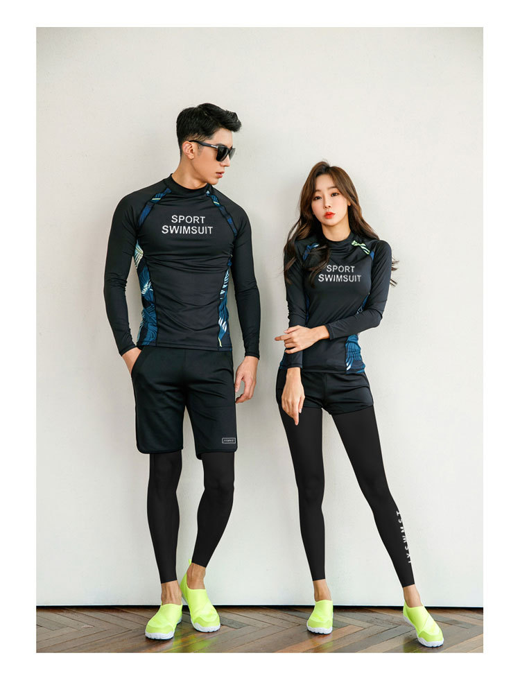 Đồ bơi cặp đôi dài tay nam nữ phong cách Hàn Quốc, bộ bơi chống nắng