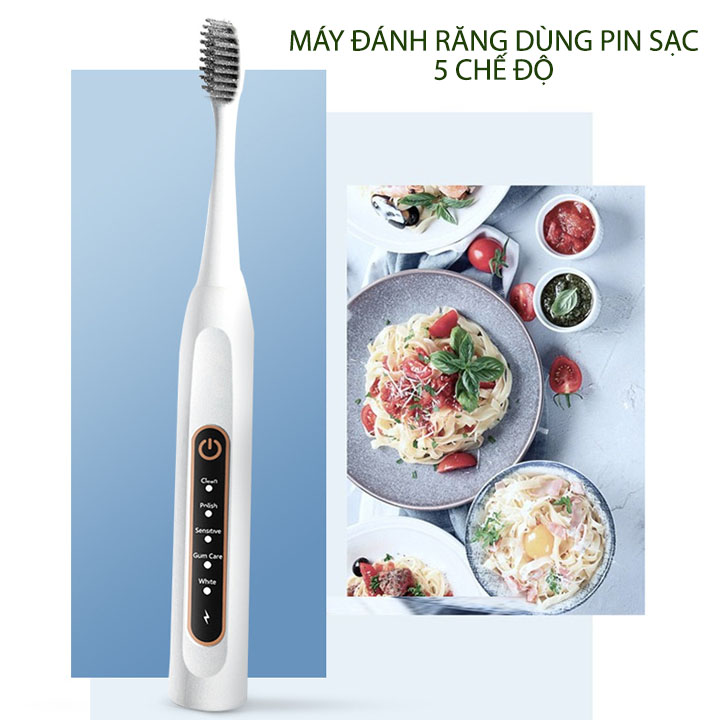Máy đánh răng cầm tay dùng pin sạc E7 với 5 chế độ tùy chọn