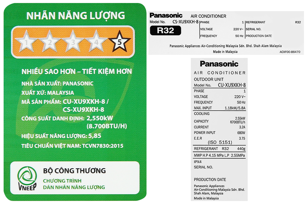 Máy lạnh Panasonic Inverter 1HP CU/CS-XU9XKH-8-HÀNG CHÍNH HÃNG-GIAO HÀNG TOÀN QUỐC.