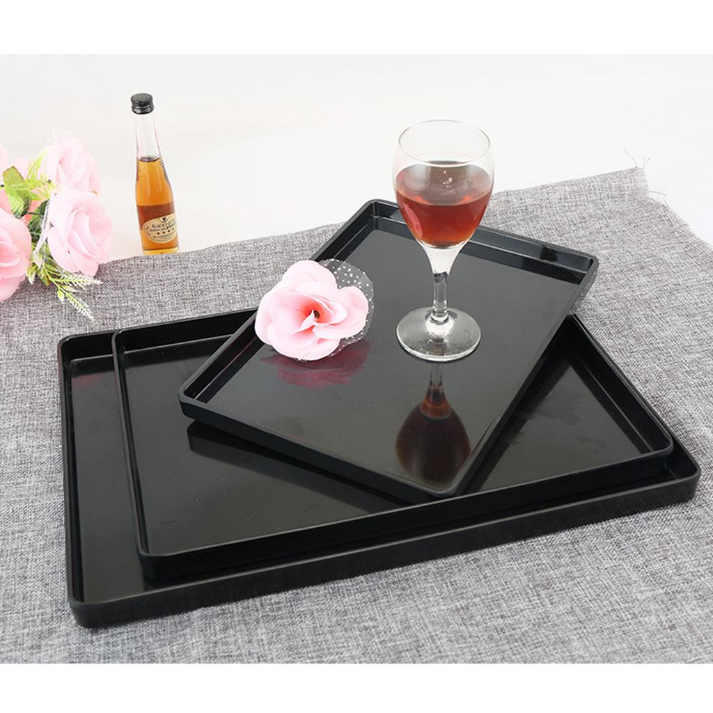 Melamine Hotel Serving Tray Dishes Cup Glass Cake Set Black