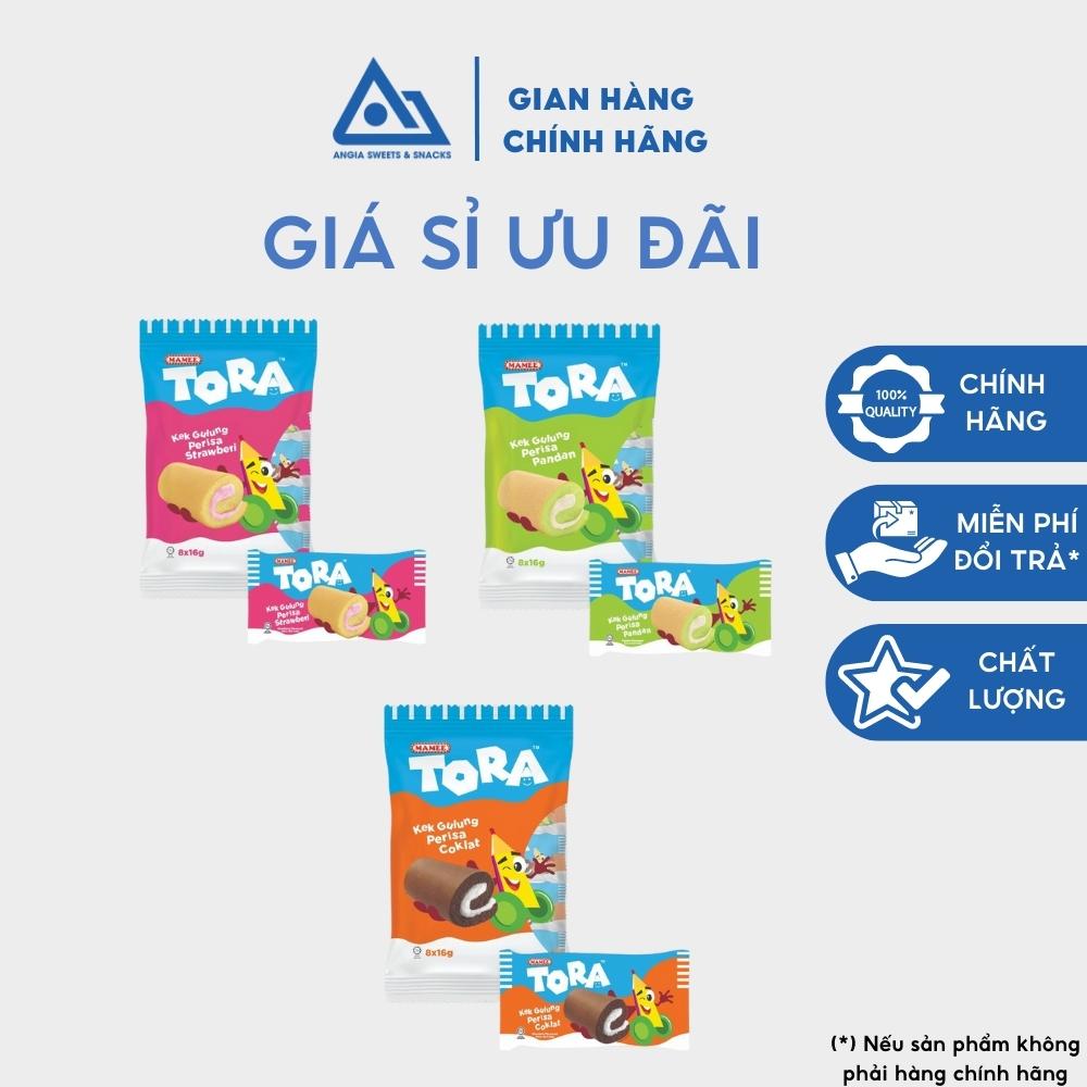 Bánh bông lan cuộn ăn vặt dâu, socola, lá dứa Tora 128 g An Gia Sweets &amp; Snacks