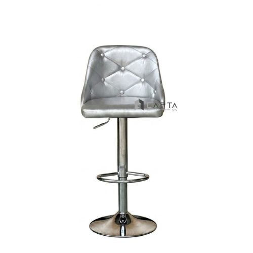 Ghế quầy bar nệm màu xám bạc chân thép tăng giảm CB03002-P Nội thất Capta