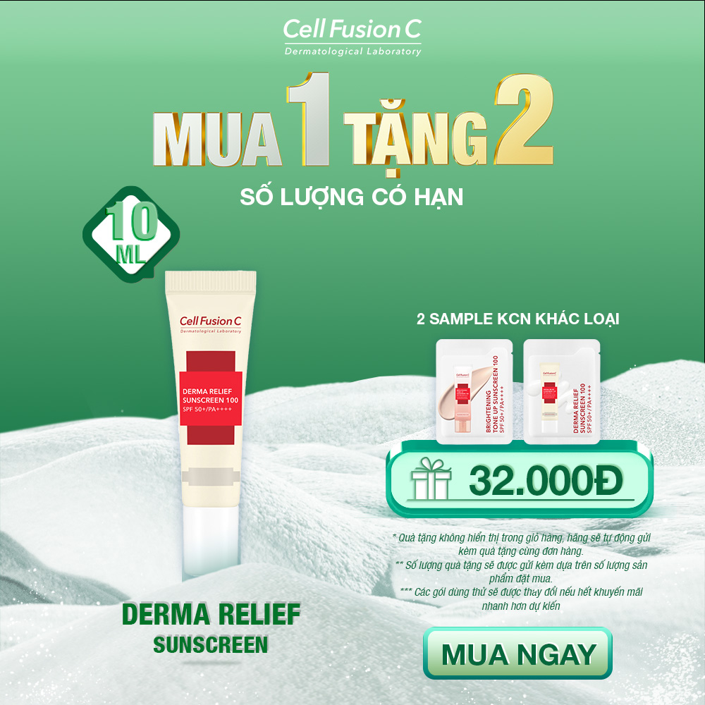 Kem Chống Nắng Cho Da Nhạy Cảm Cell Fusion C Derma Relief Suncreen 100 SPF 50+/PA++++