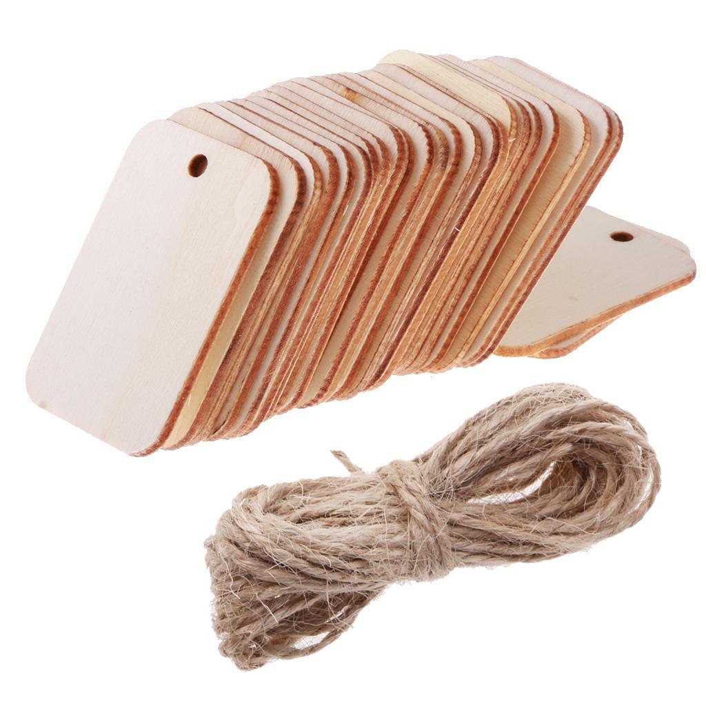 50 Pieces Blank Memo Board, Wooden Board for Chalk Lettering, Kitchen Board Chalk Board