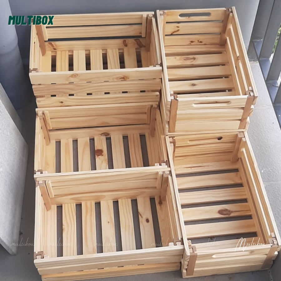 Thùng Gỗ Pallet, Thùng Gỗ Đa Năng Lắp Ráp, Hộp Khay Gỗ Pallet Decor Làm Đôn Chậu Gỗ, Bàn Trà, Thùng Đựng Đồ Chơi Size 40x22x16cm