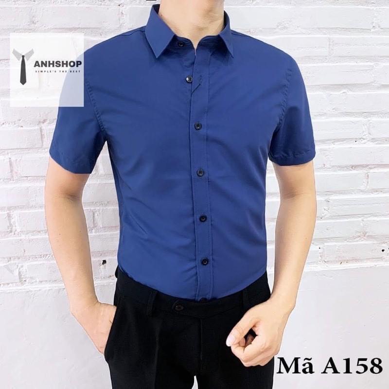 BÁN SỈ SƠ MI NAM NGẮN TAY CHẤT COTTON LỤA K NHĂN NHÀU CHẤT MÁT