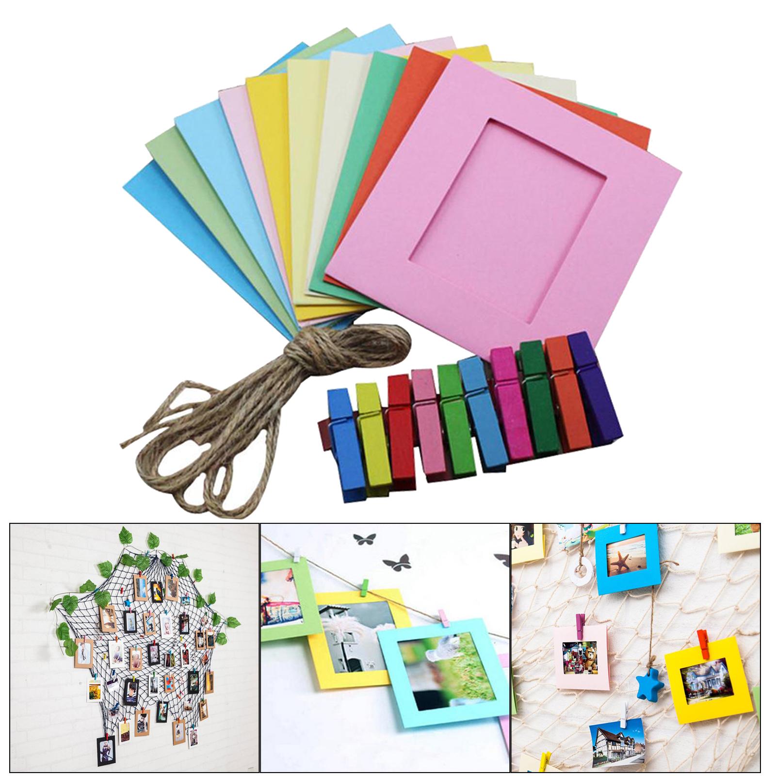 Paper Photo Picture Frame Display Craft Rope Clip Ornaments 30pcs 3in