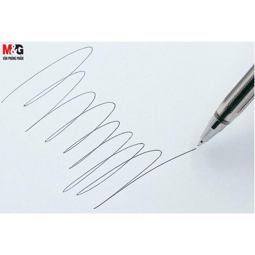 Hộp 40 cây Bút bi nắp gài M&G 0.7mm mực xanh, mực đen ABP64701A-ABP64701B