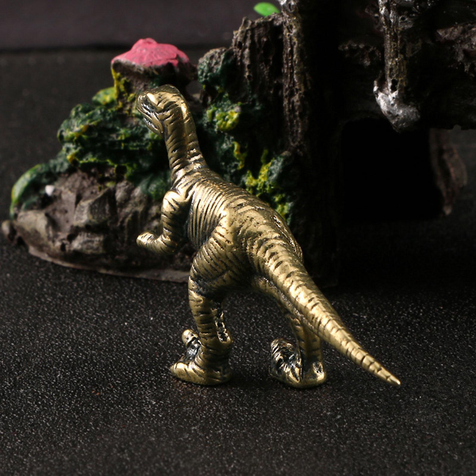 Dinosaur Figurine Animal Sculpture Copper Dinosaur Statue Artwork for Office