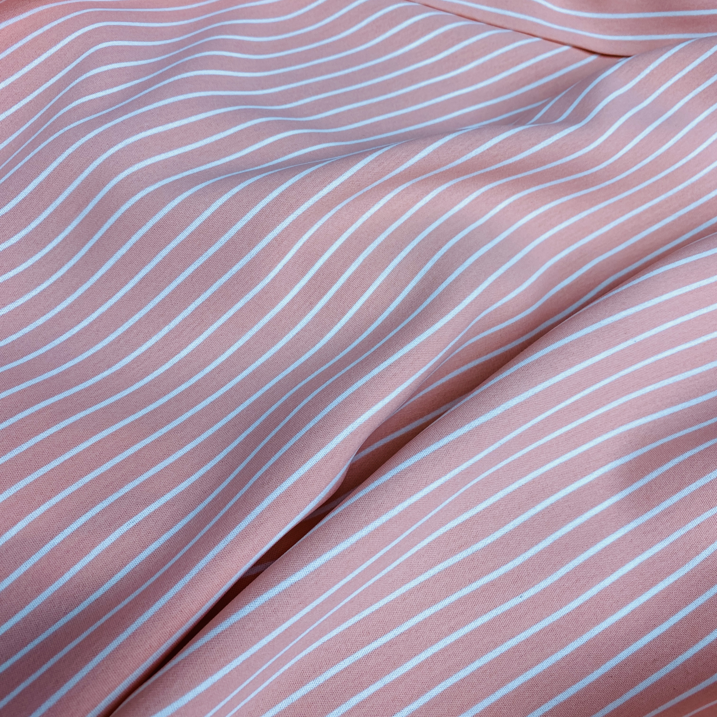 Vải đũi sọc trắng nền hồng may áo đầm bộ MS9112