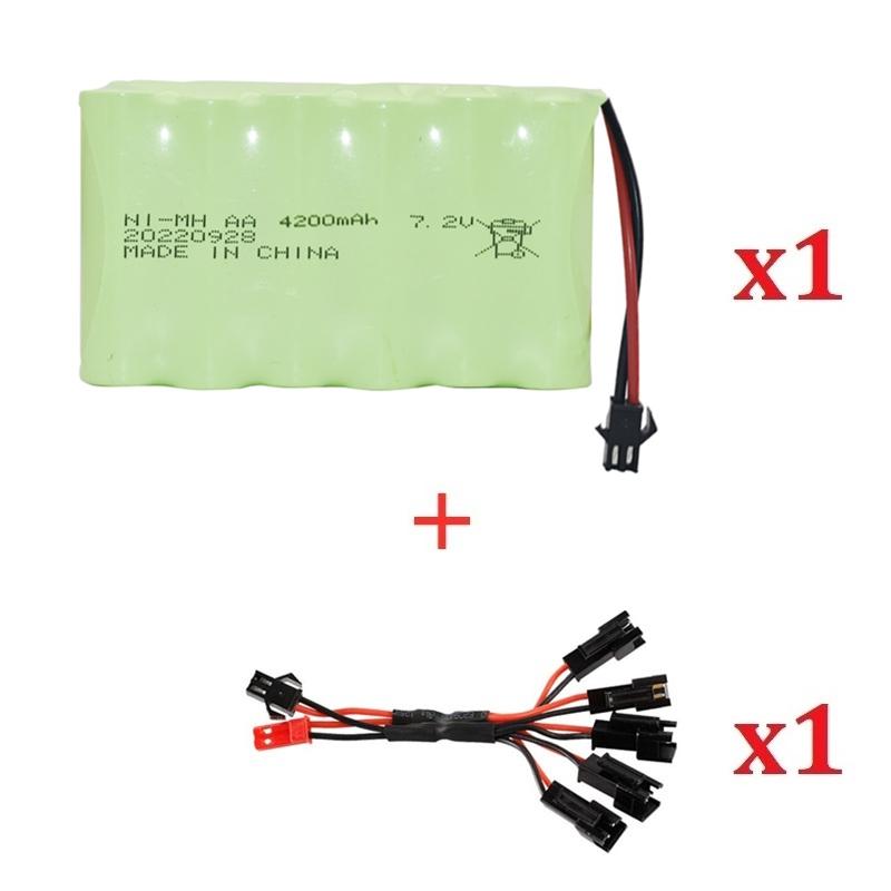 7.2v 4200mAh Pin Nimh AA Cho Rc đồ chơi Xe Ô Tô Xe Tăng Robot Súng Nâng Cấp Gói Pin 3000mah Cho Thuyền Rc 7.2V Có Thể Sạc Lại Màu sắc: 1 CÁI