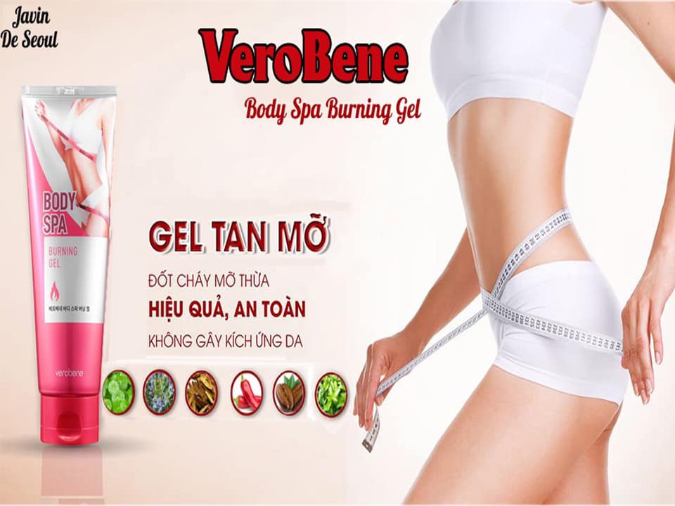 Combo 2 Tuýp Kem tan mỡ toàn thân Verobene Body Spa Buring Gel Hàn quốc cao cấp 200ml/ Tuýp- Hàng Chính Hãng