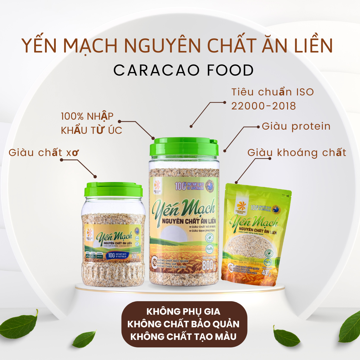 Hình ảnh Yến mạch Úc Nguyên chất Ăn liền - Túi 400g, Ngũ Cốc Giảm Cân, Người Tập Gym Bổ Sung Dinh Dưỡng, Caracao Food