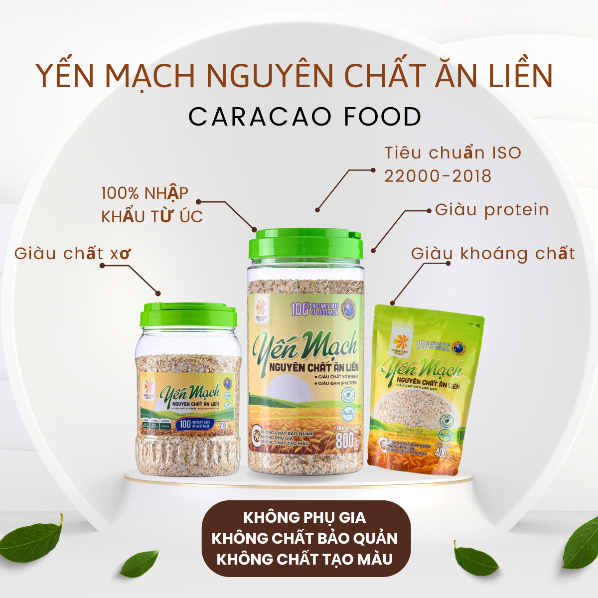 [GIÁ HỦY DIỆT -Date 3.2.2025] Yến mạch Úc Cán Vỡ nguyên chất Ăn liền - Hũ 500g, Eatclean, Ngũ Cốc Ăn Kiêng Giảm Cân, Tập Gym Bổ Sung Dinh Dưỡng - Caracao Food